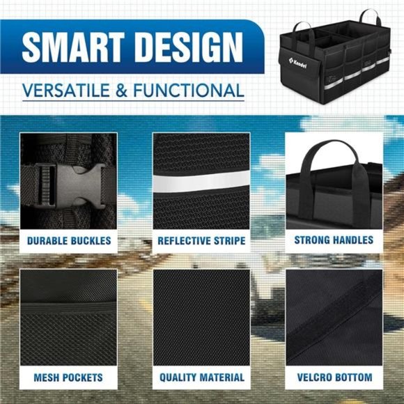 Car Trunk Organizer with Lid,Collapsible Car Trunk Storage Organizer,Car Storage - Picture 3 of 7